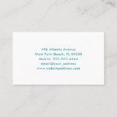 Yoga Instructor Blue Ocean Waves Business Card Visitenkarte (Rückseite)