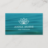 Yoga Instructor Blue Ocean Waves Business Card Visitenkarte (Vorderseite)