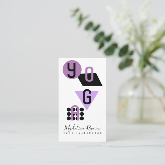 Yoga Instructor Business Card für geometrische For Visitenkarte (Stehend Vorderseite)