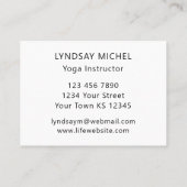 Yoga Instructor Business Card für moderne Sonnenbl Visitenkarte (Rückseite)