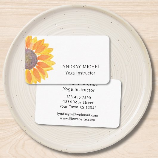 Yoga Instructor Business Card für moderne Sonnenbl Visitenkarte