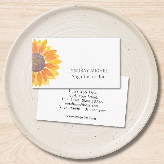 Yoga Instructor Business Card für moderne Sonnenbl Visitenkarte