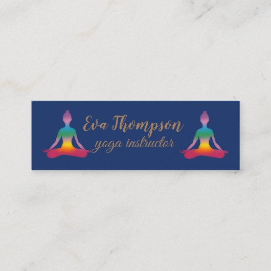 Yoga Instructor Business Card Mini Visitenkarte (Vorderseite)
