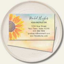 Yoga Instructor Business Card Sonnenblume Wasserfa Visitenkarte