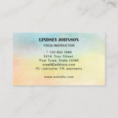 Yoga Instructor Business Card Visitenkarte (Rückseite)