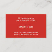 Yoga Instructor Business Card Visitenkarte (Rückseite)