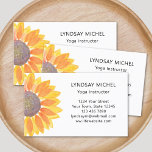 Yoga Instructor Business Card Visitenkarte<br><div class="desc">Diese moderne und stilvolle Visitenkarte ist mit einer gelben Aquarellblume dekoriert. Einfach anpassbar. Ändern Sie mithilfe des Entwurfstools die Textgröße,  den Stil oder die Farbe. Weil wir unsere Kunstwerke erstellen,  werden Sie dieses exakte Bild von anderen Designern nicht finden. Original Wasserfarbe © Michele Davies.</div>