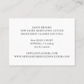 Yoga Instructor Business Card Visitenkarte (Rückseite)
