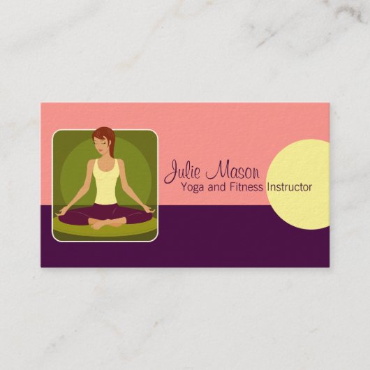Yoga Instructor Business Cards Visitenkarte (Vorderseite)