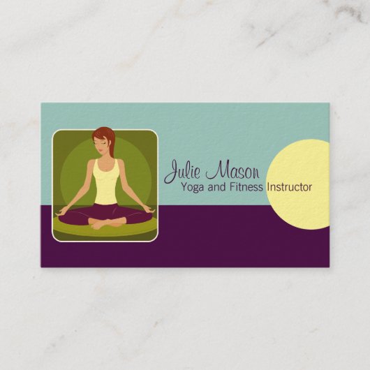 Yoga Instructor Business Cards Visitenkarte (Vorderseite)