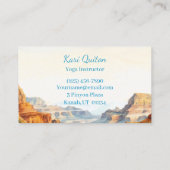 Yoga Instructor Canyon Watercolor Visitenkarte (Rückseite)