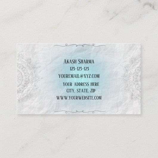 Yoga Instructor Chakra Mandala Visitenkarte (Rückseite)