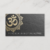 YOGA Instructor Chic Black Gold OM Mandala Loyalit Treuekarte (Vorderseite)
