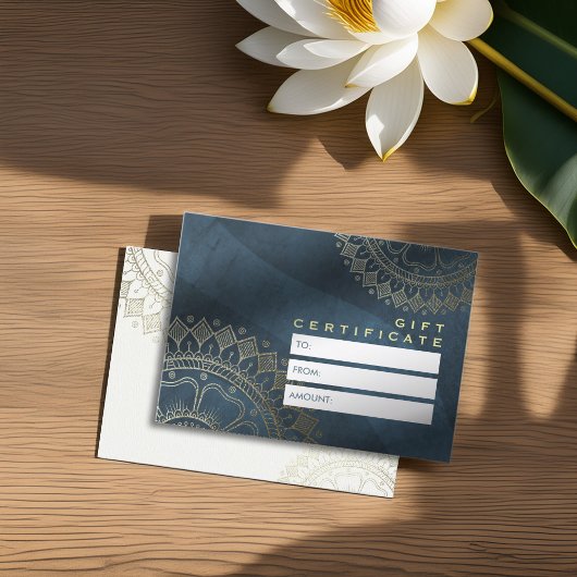 Yoga Instructor Chic Gold Mandala Geschenkzertifik Rabattkarte