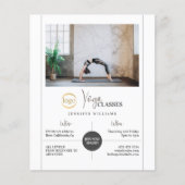 Yoga Instructor Classes Custom Foto Logo Modern Flyer (Vorne)