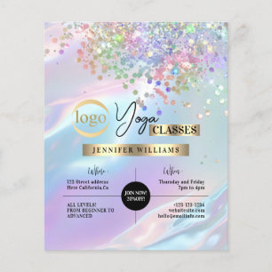 Yoga Instructor Classes Logo Holographic Opal Flyer