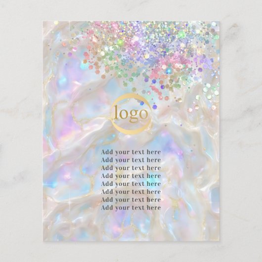 Yoga Instructor Classes Logo Marbled Opal Flyer (Hinten)