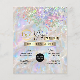 Yoga Instructor Classes Logo Marbled Opal Flyer