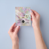 Yoga Instructor Classes Logo Marmorfarben Flyer (Gruppe)