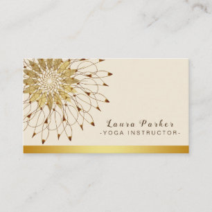 Yoga Instructor Classic Mandala Lotus Floral Busin Visitenkarte