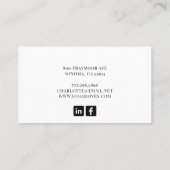 Yoga Instructor Cobra Pose Business Card Visitenkarte (Rückseite)