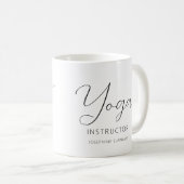 Yoga Instructor Dancer Pose Black Simple Line Art Kaffeetasse (VorderseiteRechts)