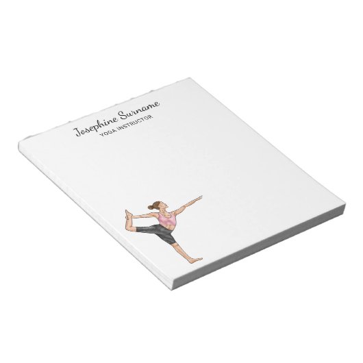 Yoga Instructor Dancer Pose Lehrer Individuelle Na Notizblock (angewinkelt)