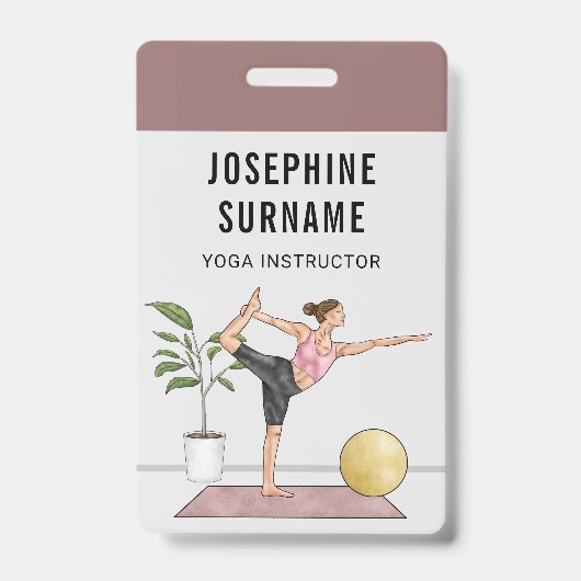Yoga Instructor Dancer Pose Medical Trainer Ausweis (Vorderseite)