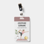 Yoga Instructor Dancer Pose Medical Trainer Ausweis (Vorderseite mit Clip)