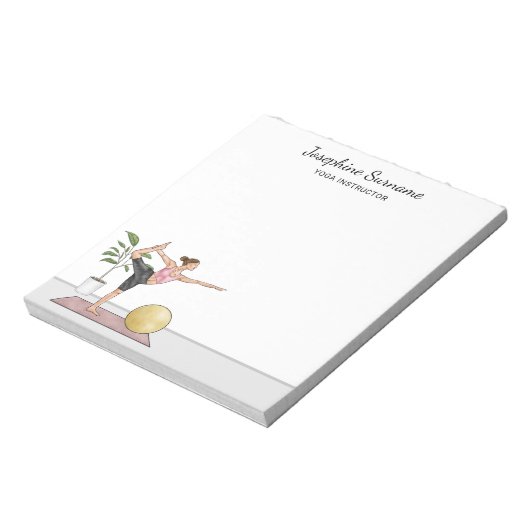 Yoga Instructor Dancer Pose Trainer Individuelle N Notizblock (Rotiert)