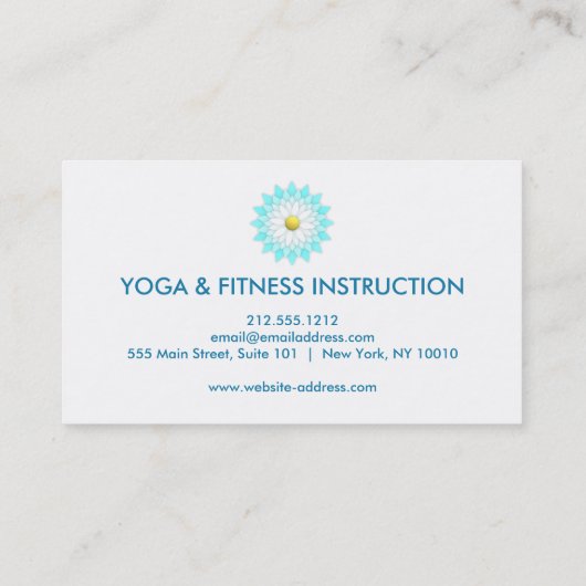 Yoga Instructor der Blume für Elegant Lotus Visitenkarte (Rückseite)