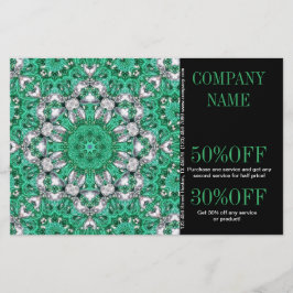 Yoga Instructor der Neuzeit Smaragdgrün Mandala Flyer