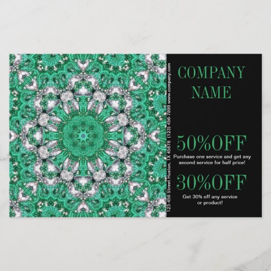 Yoga Instructor der Neuzeit Smaragdgrün Mandala Flyer (Vorne)