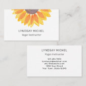 Yoga Instructor der Wasserfarben-Sonnenblume Visitenkarte (Vorne/Hinten)