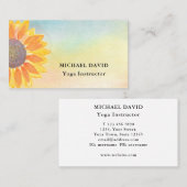 Yoga Instructor der Wasserfarben-Sonnenblume Visitenkarte (Vorne/Hinten)