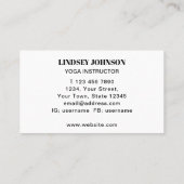 Yoga Instructor der Wasserfarben-Sonnenblume Visitenkarte (Rückseite)