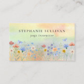 Yoga Instructor der Wildblume Wasserfarbe Visitenkarte (Vorderseite)