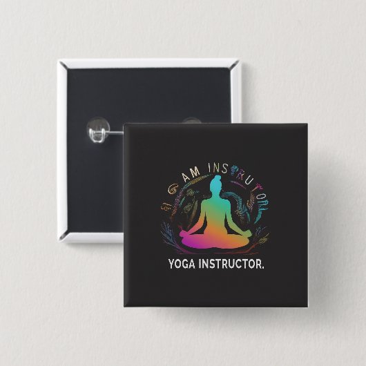 Yoga Instructor Designed Square Button (Vorne & Hinten)