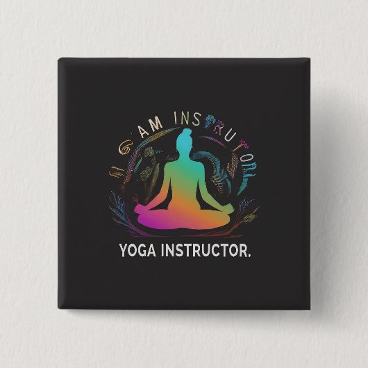 Yoga Instructor Designed Square Button (Vorderseite)