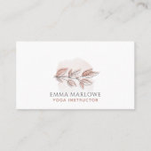 Yoga Instructor Dusty Pink Botanical Visitenkarte (Vorderseite)
