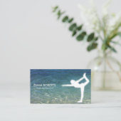 Yoga Instructor Elegant Blue Ocean Visitenkarte (Stehend Vorderseite)