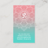 Yoga Instructor Elegant Lotus Mandala Namaste Visitenkarte (Rückseite)