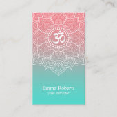 Yoga Instructor Elegant Lotus Mandala Namaste Visitenkarte (Vorderseite)