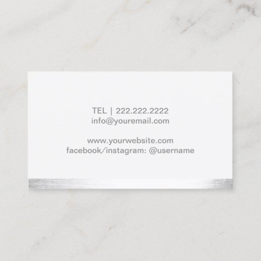 Yoga Instructor Elegant White Lotus Floral Visitenkarte (Rückseite)