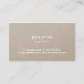 Yoga Instructor Elegante Cream Floral Visitenkarte (Rückseite)