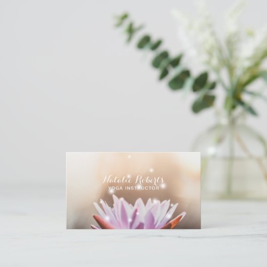Yoga Instructor Elegante Lotus Blume Wellness-Cent Visitenkarte (Stehend Vorderseite)