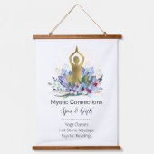 Yoga Instructor Energy Healer Crystals Reiki Welln Wandteppich Mit Holzrahmen (Vorderseite)