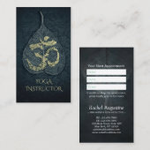 Yoga Instructor Ernennung Bodhi Leaf OM Symbol Terminkarte (Vorne/Hinten)