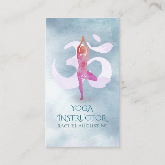 YOGA Instructor Ernennung Mediation Pose Om Terminkarte (Vorderseite)