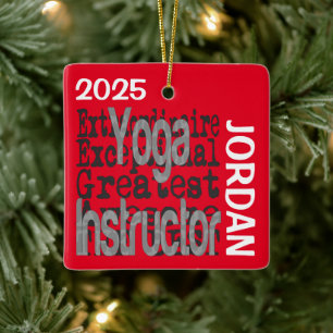 Yoga Instructor Extraordinaire CUSTOM Keramikornament